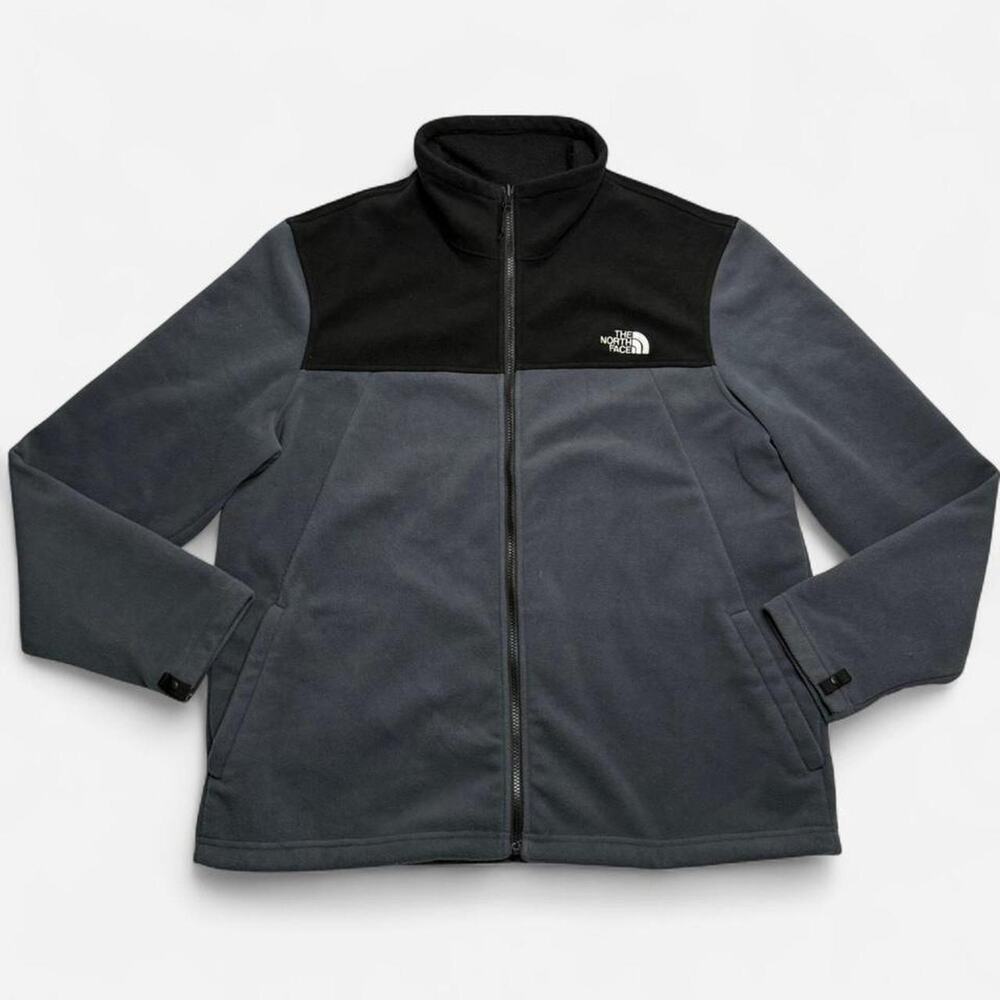 The North Face Full Zip Fleece Jacket Gray Black Mens XXL